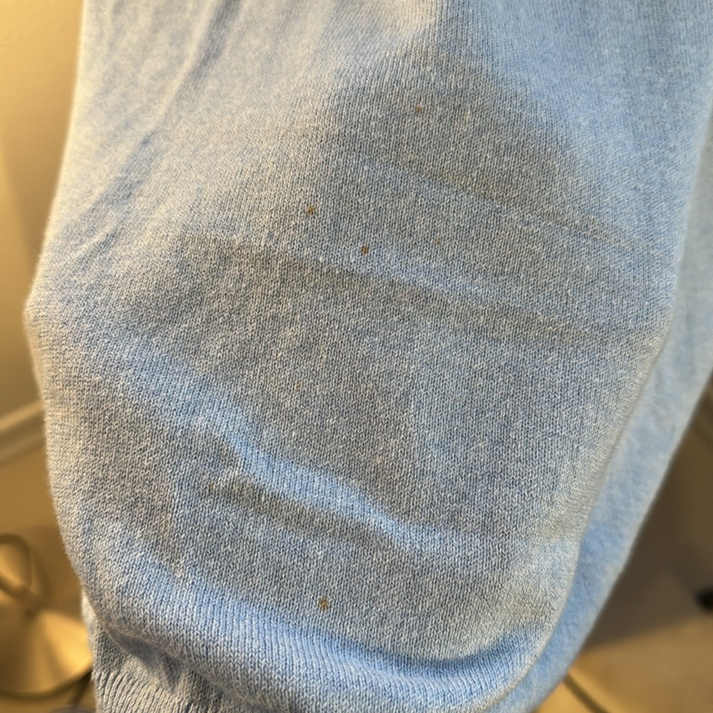 Light blue cotton/cashmere sweater, XL - Picture 3 of 7